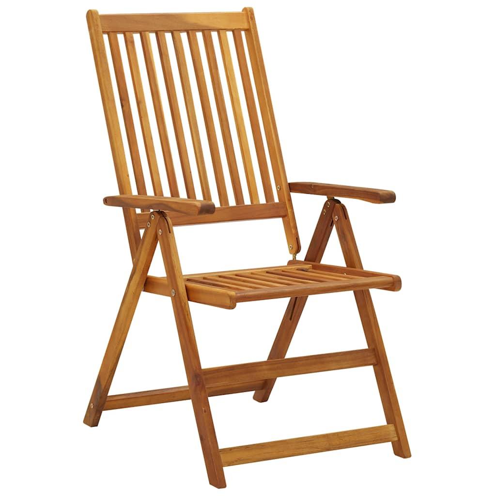 Sillas plegables (3 unidades) con cojines, de madera maciza de acacia