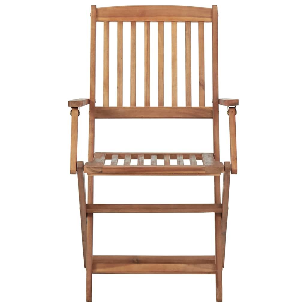 Sillas plegables (4 unidades) con cojines, de madera maciza de acacia