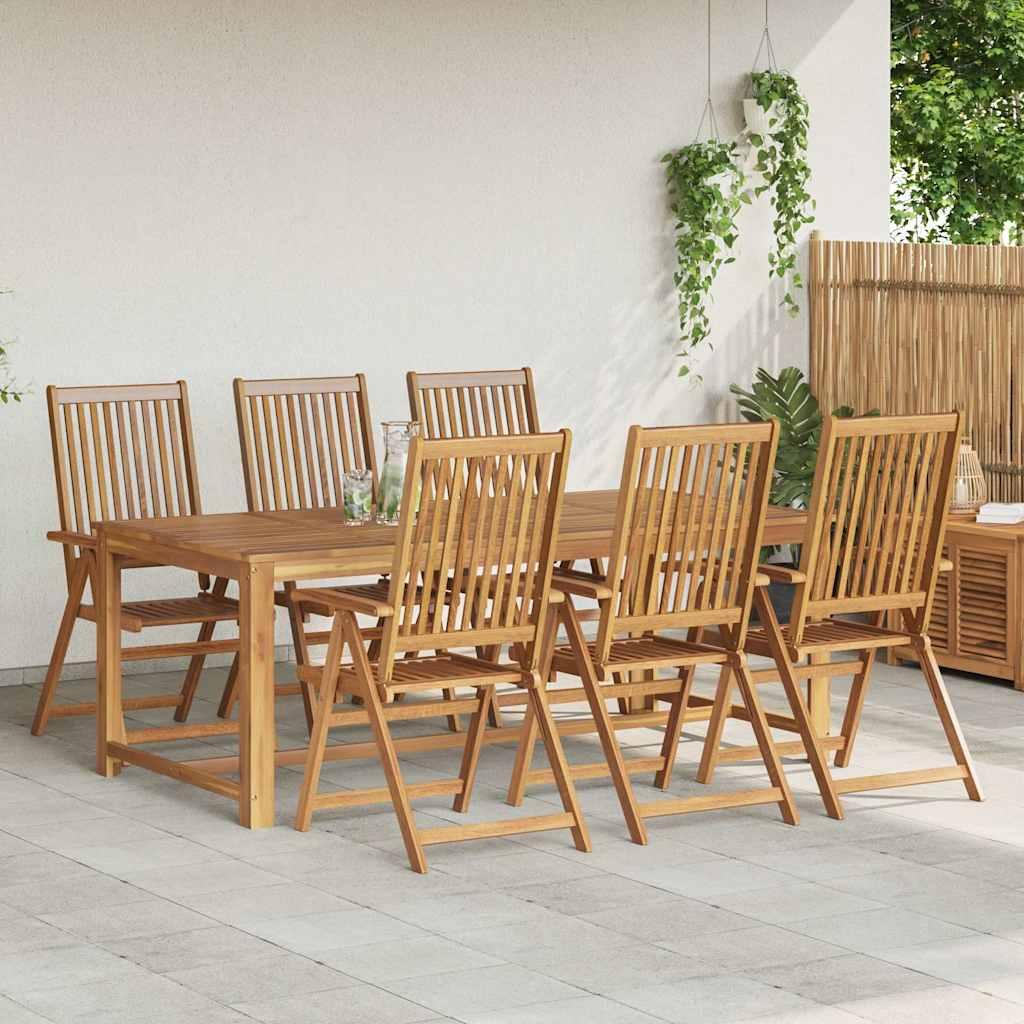 Sillas plegables, 6 unidades, 54,5 x 61,5 x 86,5 cm, madera maciza de acacia