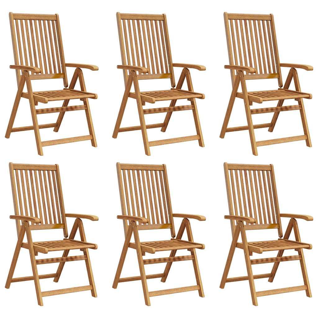 Sillas plegables, 6 unidades, 54,5 x 61,5 x 86,5 cm, madera maciza de acacia