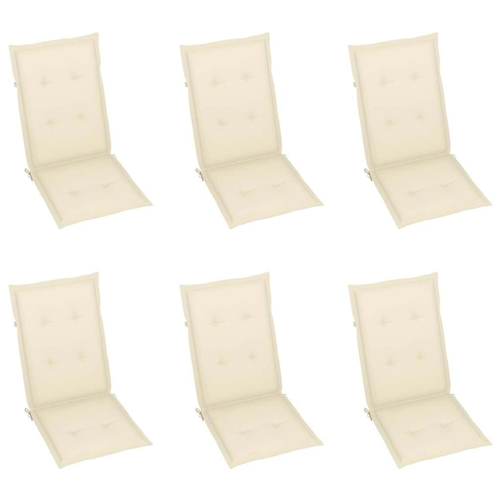 Sillas plegables 6 uds madera maciza de teca cojines