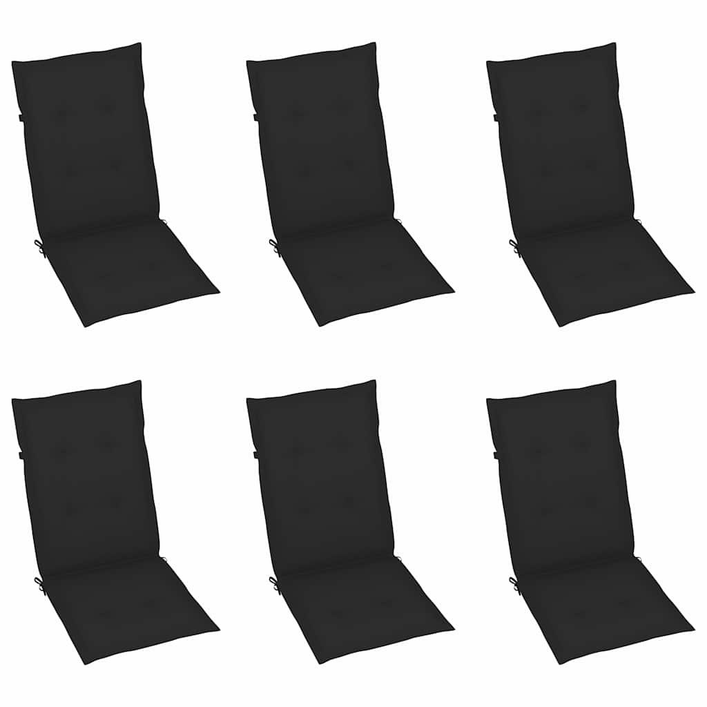 Sillas plegables 6 uds madera maciza de teca cojines