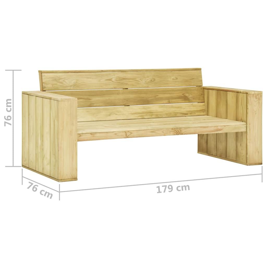 Set de sofás jardín 3 piezas con cojines madera pino impregnada