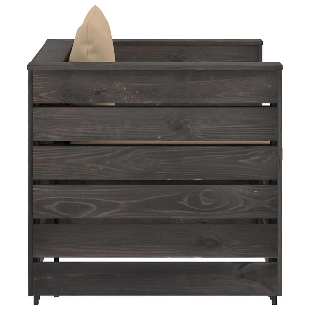 Muebles de jardín 2 pzas con cojines madera impregnada verde