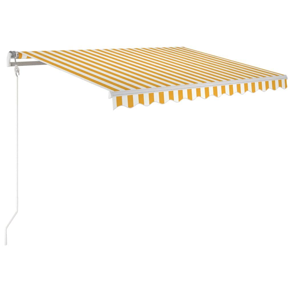 Toldo retráctil manual gris antracita y blanco 350x250 cm