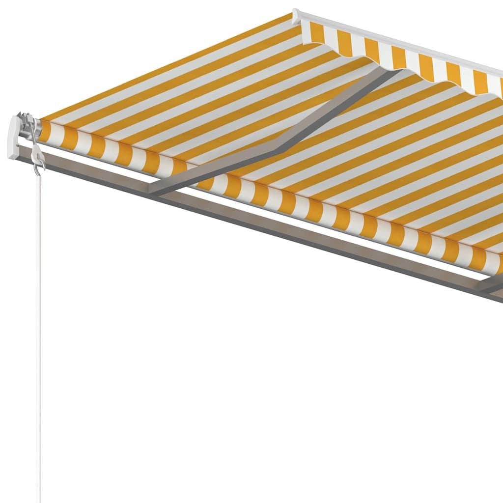 Toldo retráctil manual gris antracita y blanco 350x250 cm