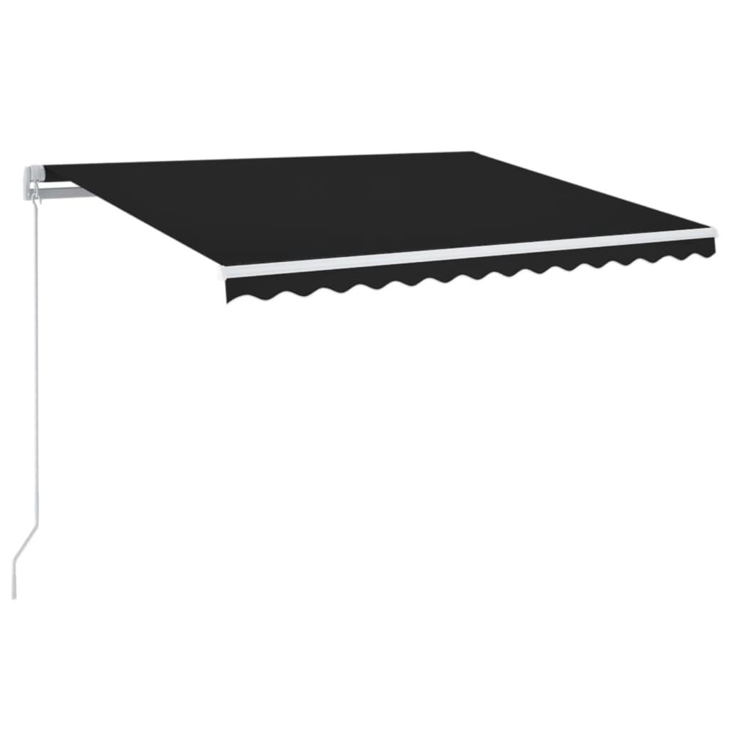 Toldo manual retráctil con LED amarillo y blanco 450x350 cm