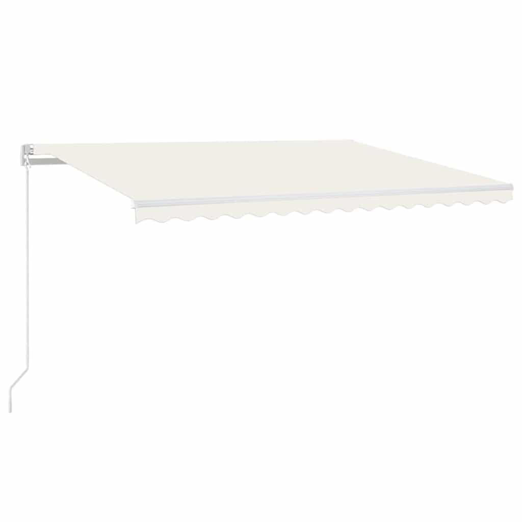 Toldo retráctil manual con LED amarillo y blanco 450x300 cm