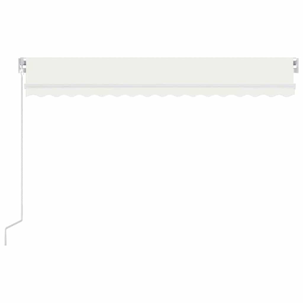 Toldo retráctil manual con LED amarillo y blanco 450x300 cm