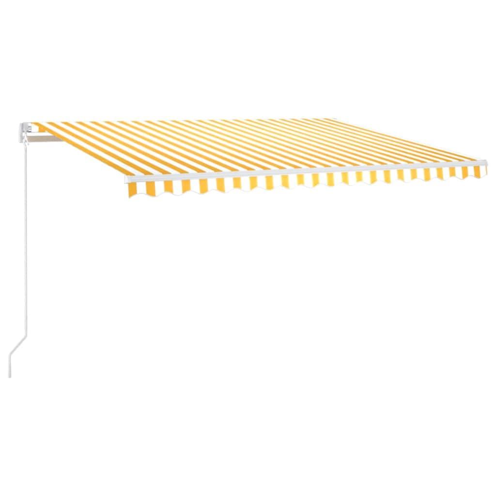 Toldo retráctil manual gris antracita y blanco 450x300 cm