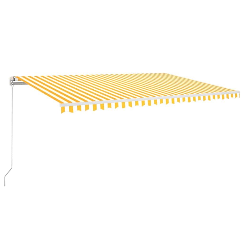 Toldo retráctil Amarillo y Naranja 400 x 350 cm Tela y Aluminio