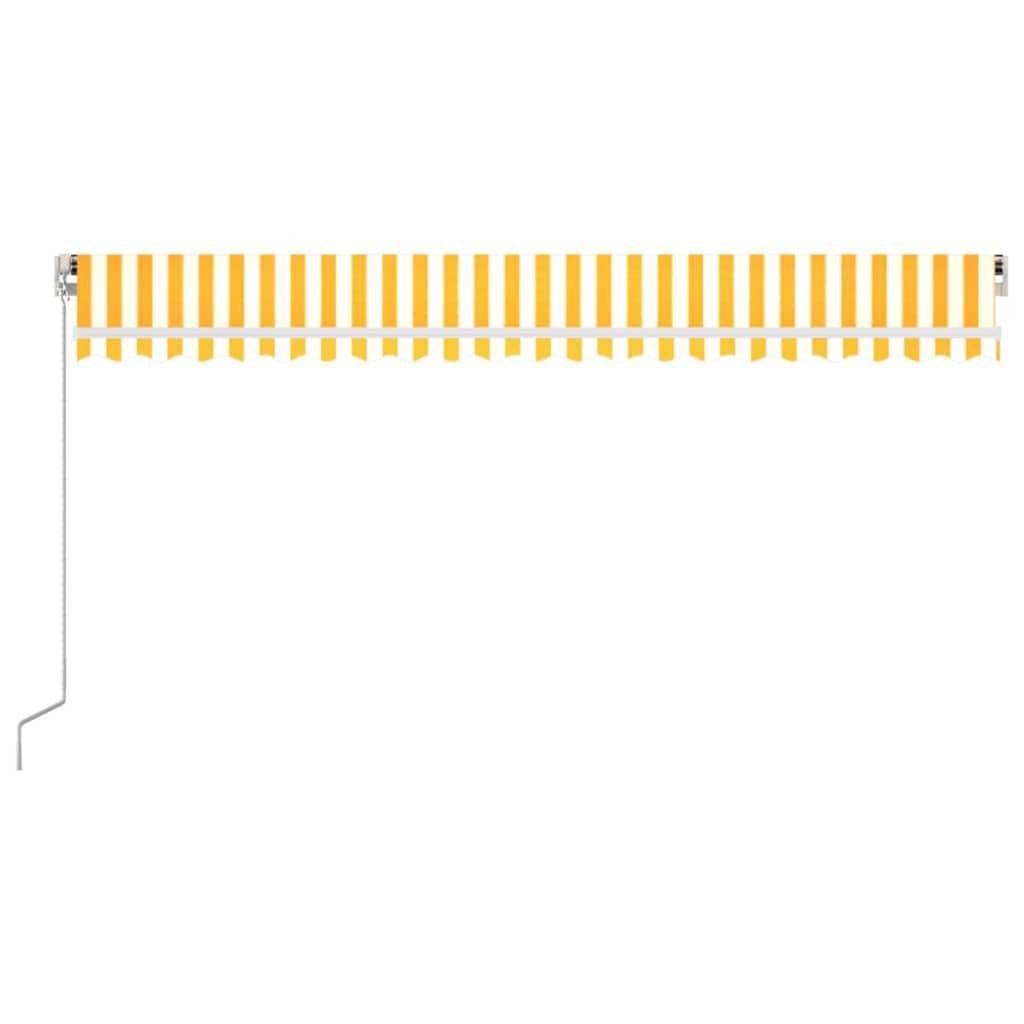Toldo retráctil Amarillo y Naranja 400 x 350 cm Tela y Aluminio