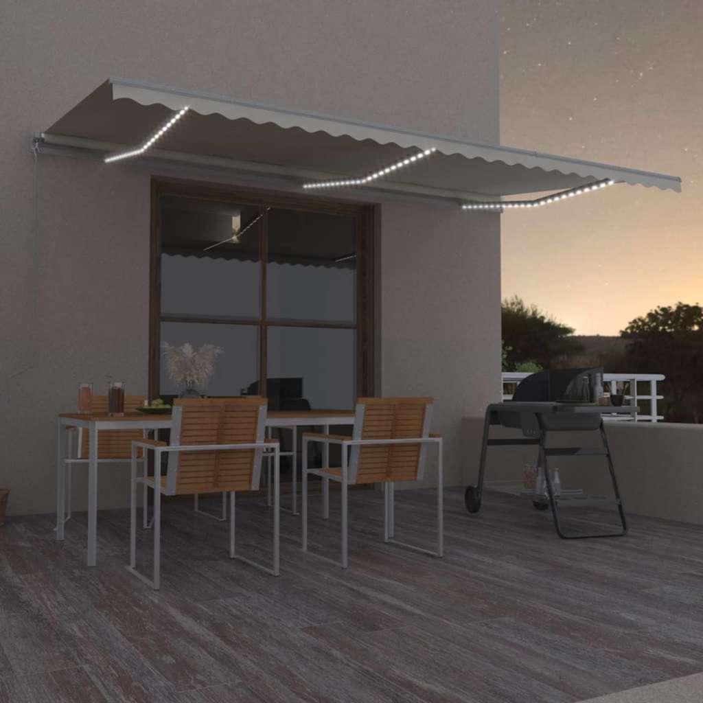 Toldo retráctil Amarillo y Naranja 400 x 350 cm Tela y Aluminio
