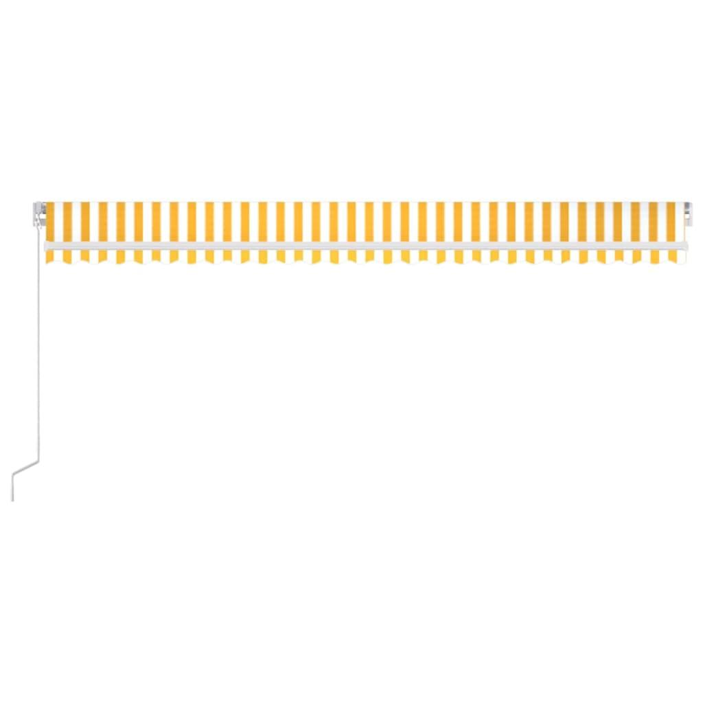 Toldo retráctil Amarillo y Naranja 400 x 350 cm Tela y Aluminio