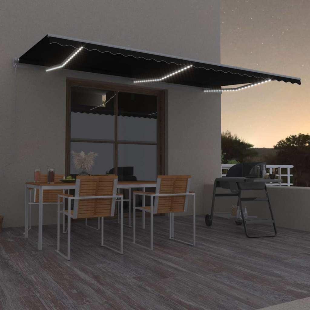 Toldo retráctil Amarillo y Naranja 400 x 350 cm Tela y Aluminio