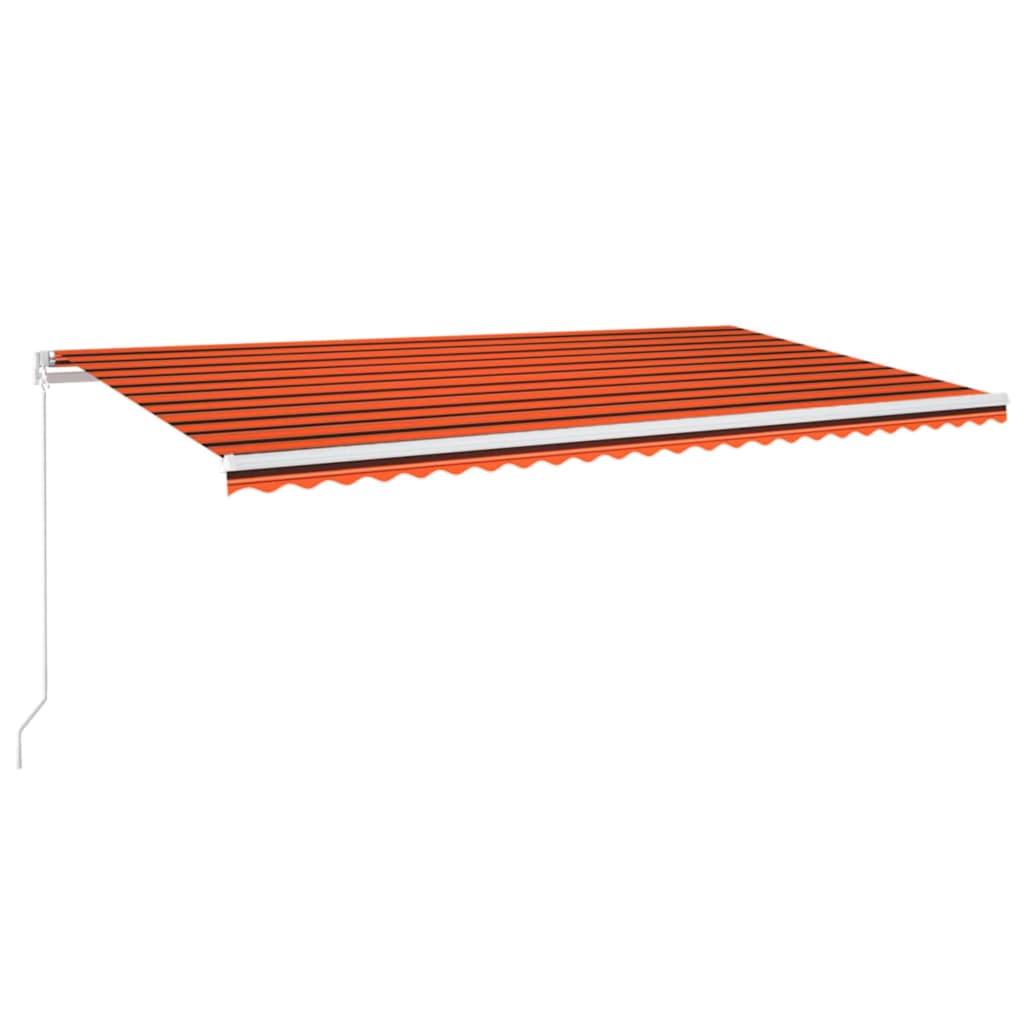 Toldo retráctil Amarillo y Naranja 400 x 350 cm Tela y Aluminio