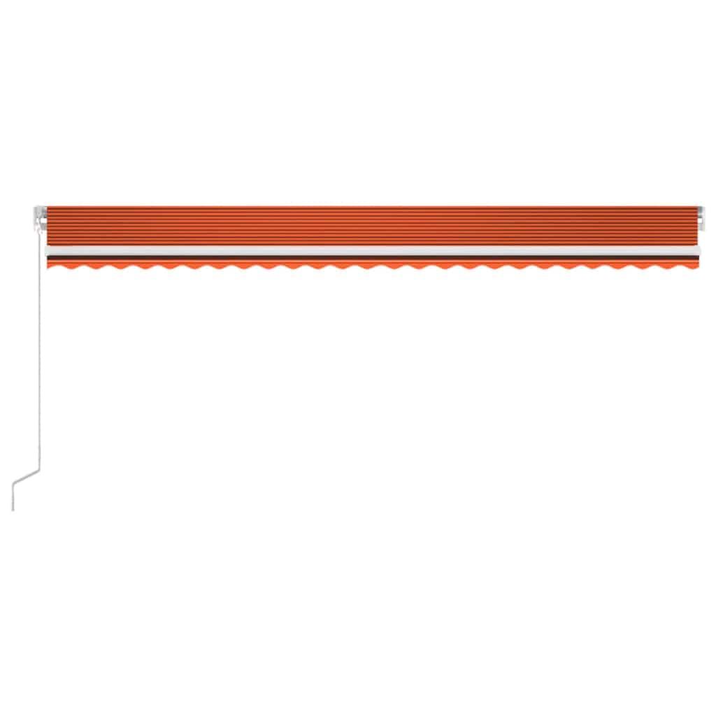 Toldo retráctil Amarillo y Naranja 400 x 350 cm Tela y Aluminio