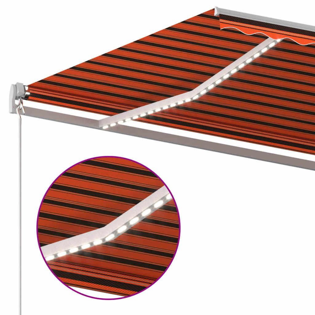 Toldo retráctil Amarillo y Naranja 400 x 350 cm Tela y Aluminio