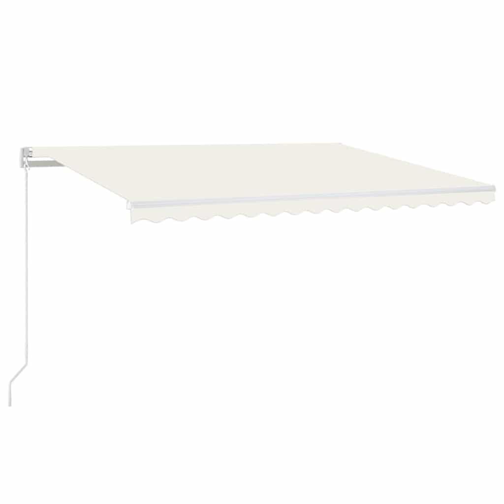 Toldo retráctil Azul y Blanco 400 x 350 cm Poliéster y Aluminio