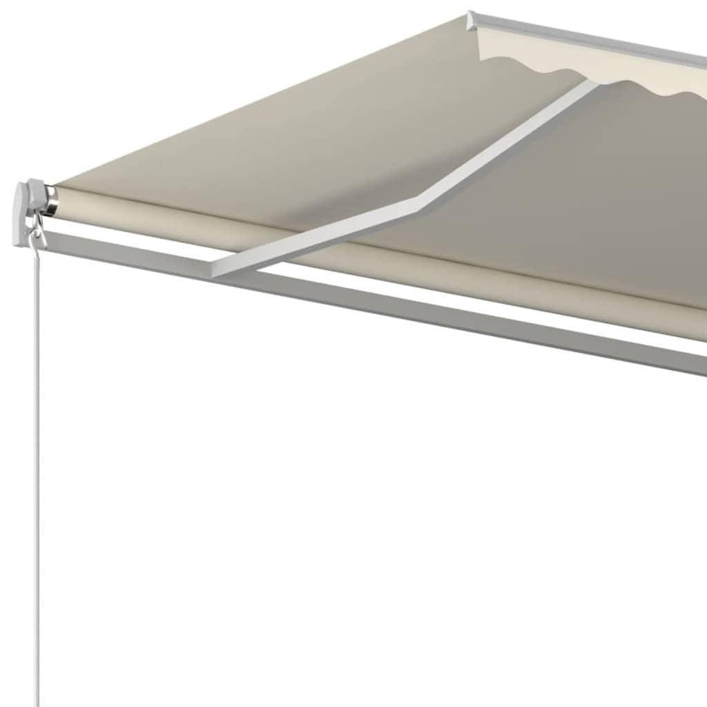 Toldo retráctil Azul y Blanco 400 x 350 cm Poliéster y Aluminio