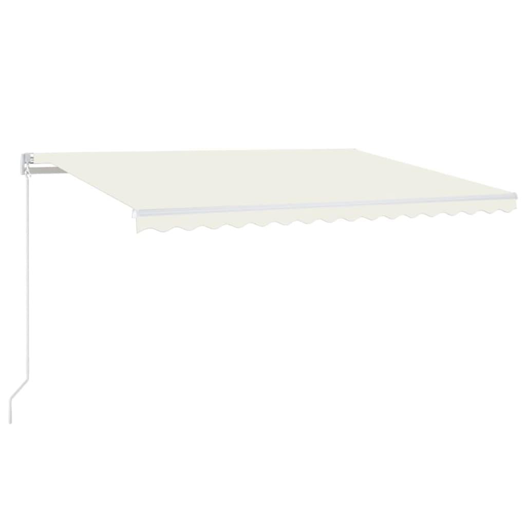 Toldo manual retráctil con LED amarillo y blanco 450x350 cm
