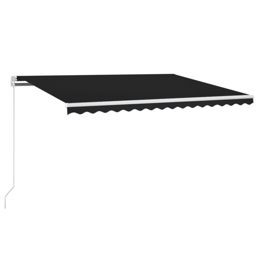 Toldo manual retráctil con LED amarillo y blanco 450x350 cm