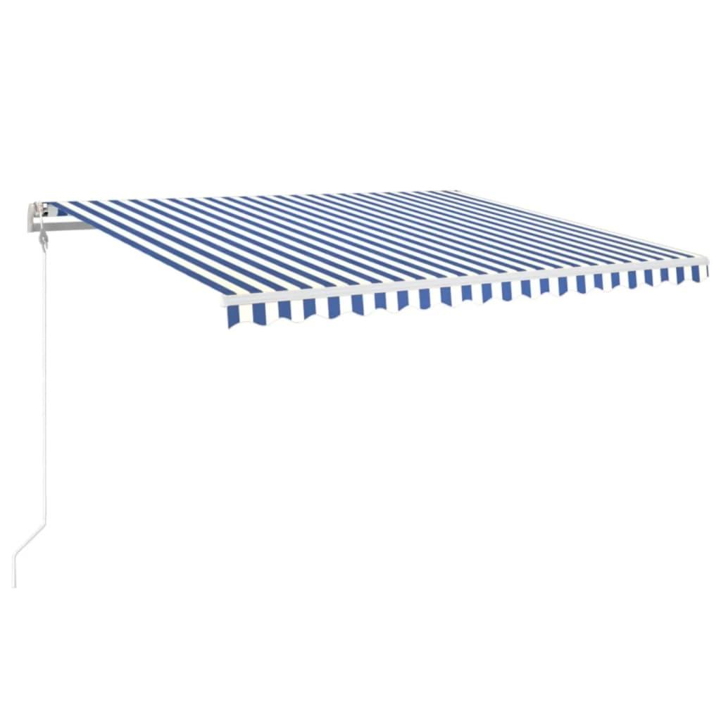 Toldo automático retráctil amarillo y blanco 300x250 cm