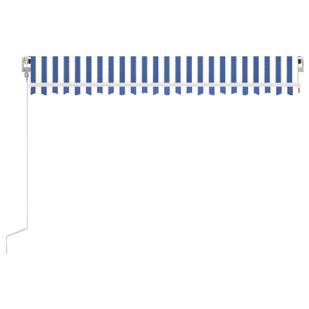 Toldo automático retráctil amarillo y blanco 300x250 cm