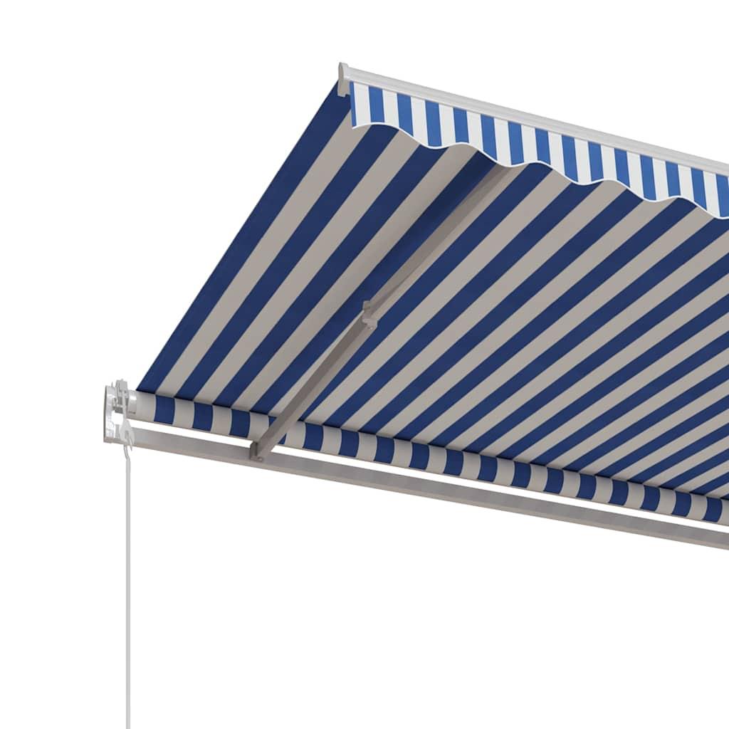Toldo automático retráctil amarillo y blanco 300x250 cm