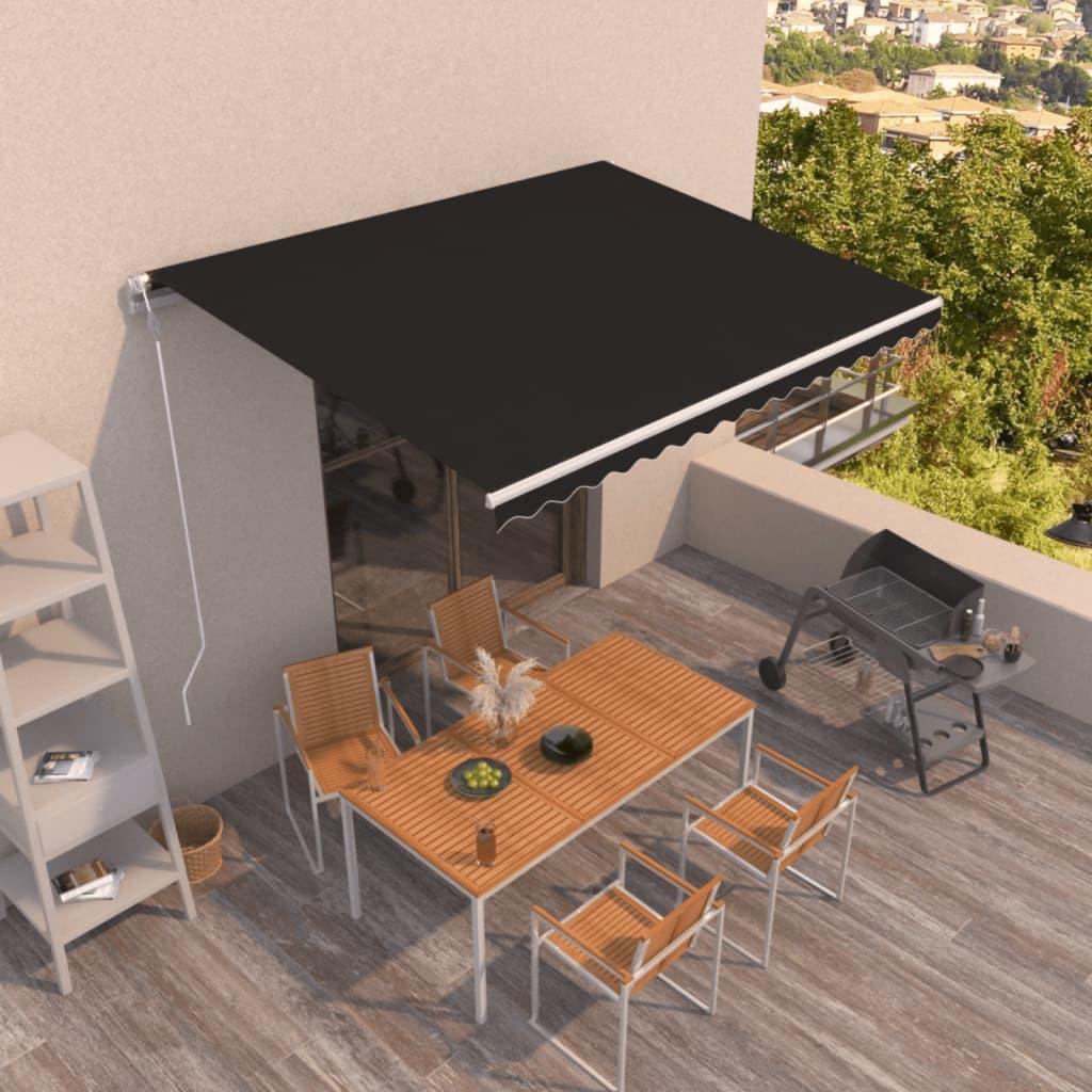Toldo retráctil automático gris antracita y blanco 400x300 cm