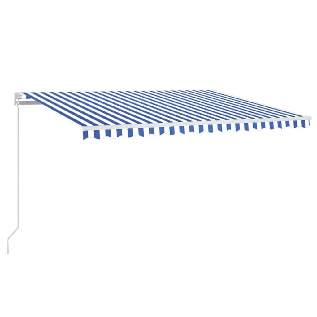 Toldo manual retráctil amarillo y blanco 300x250 cm