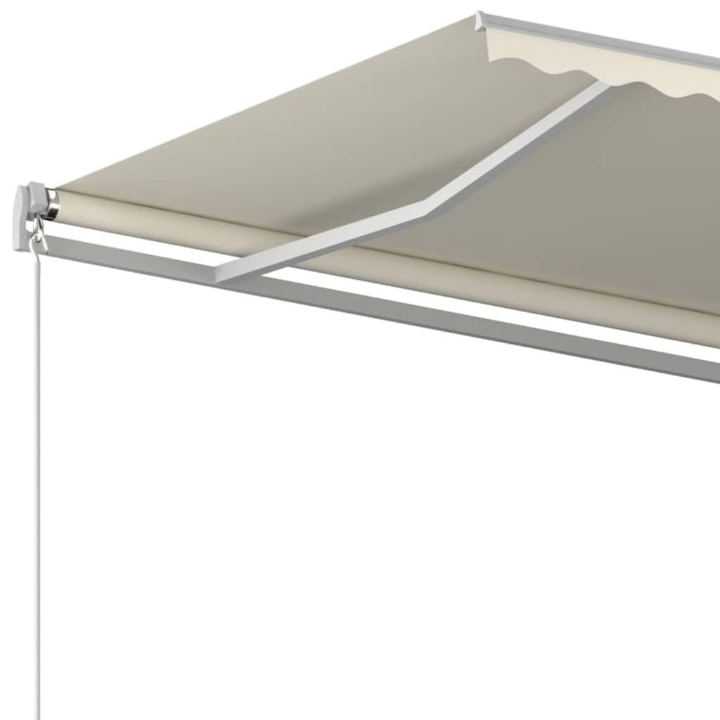 Toldo manual retráctil amarillo y blanco 300x250 cm