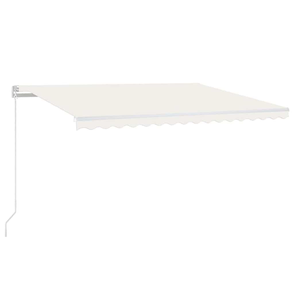 Toldo retráctil Azul y Blanco 400 x 350 cm Poliéster y Aluminio