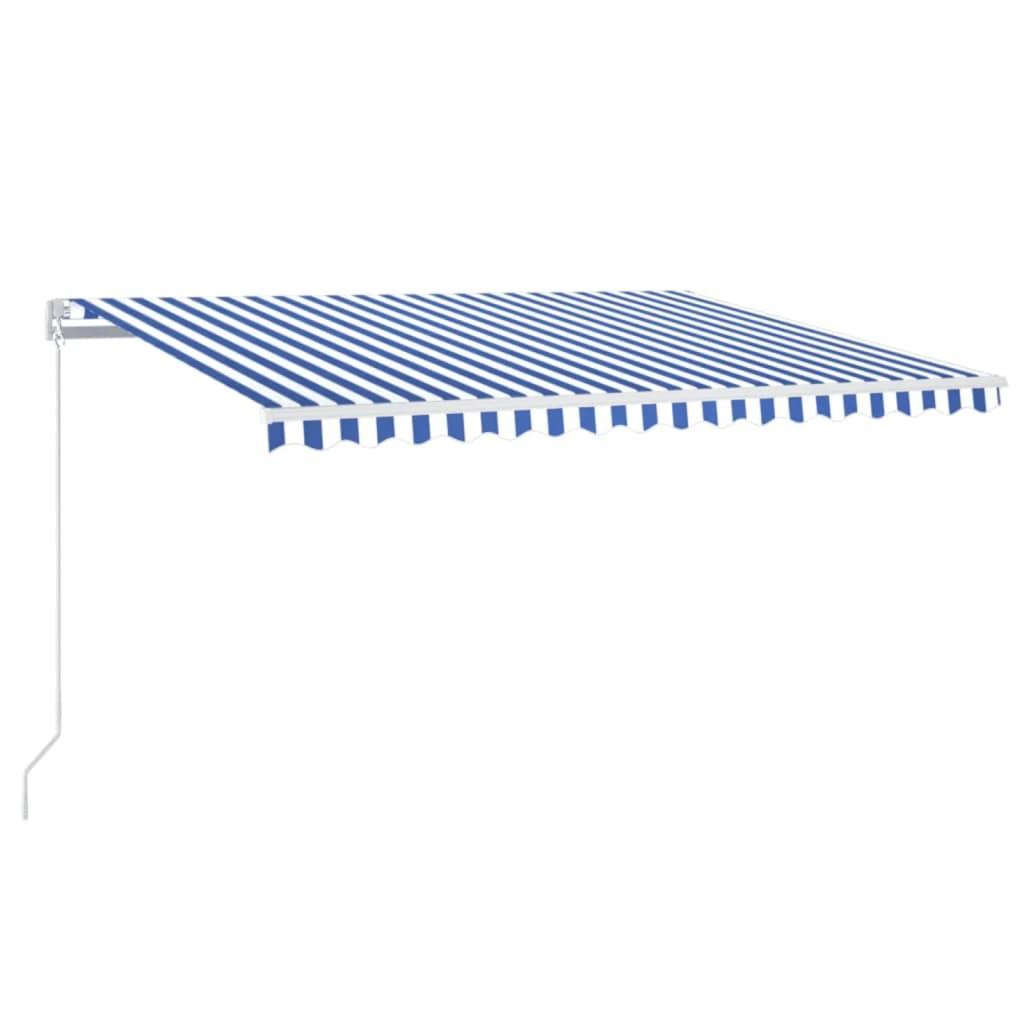 Toldo retráctil manual con LED amarillo y blanco 450x300 cm