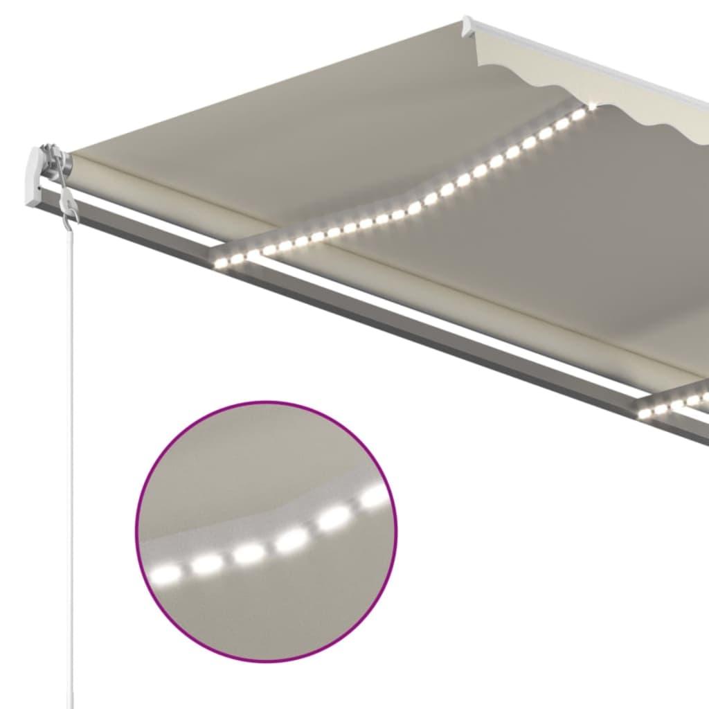 Toldo retráctil manual con LED