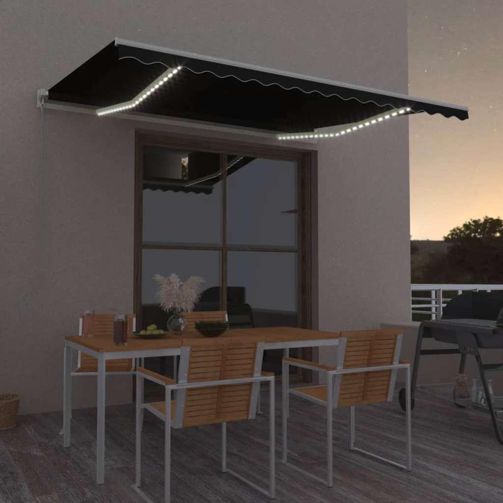 Toldo retráctil Amarillo y Naranja 400 x 350 cm Tela y Aluminio