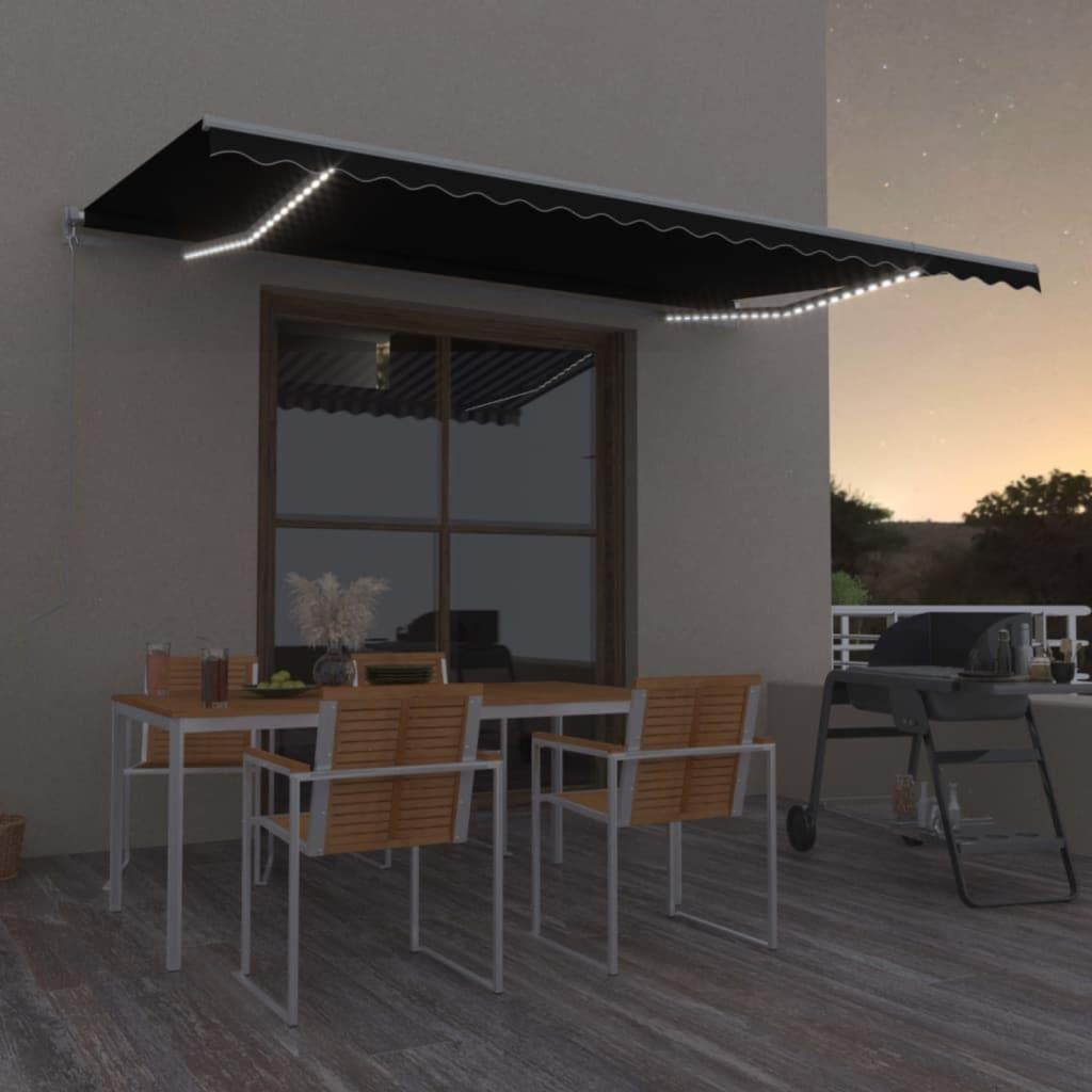 Toldo retráctil manual con LED