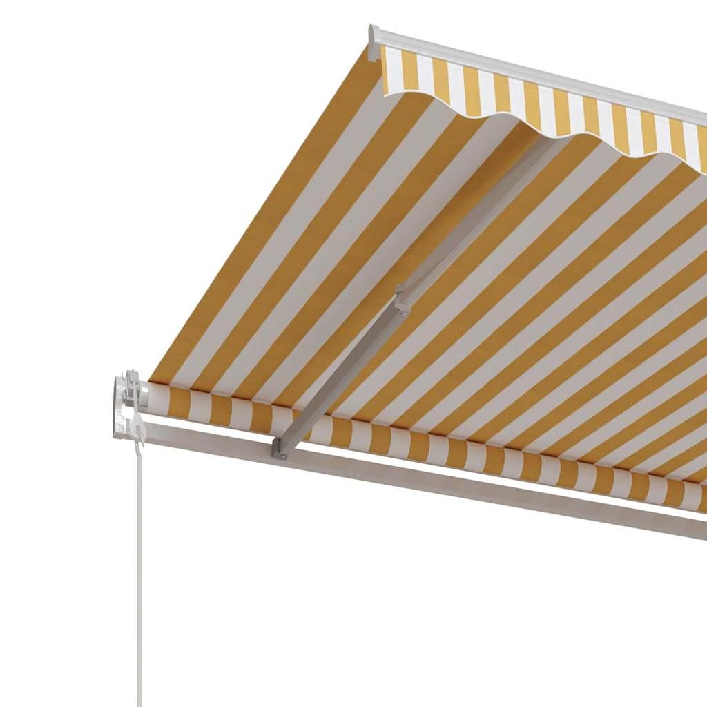 Toldo retráctil automático gris antracita y blanco 500x350 cm