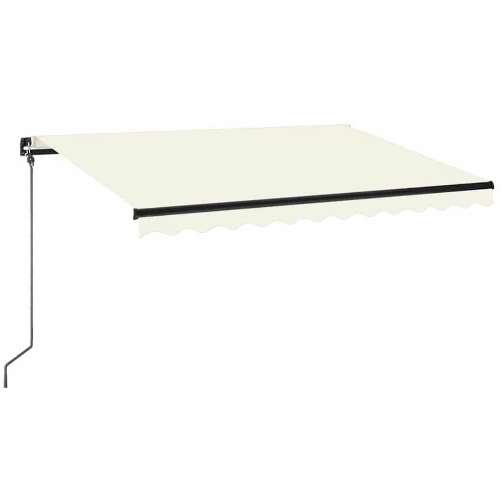 Toldo retráctil manual con LED amarillo y blanco 450x300 cm