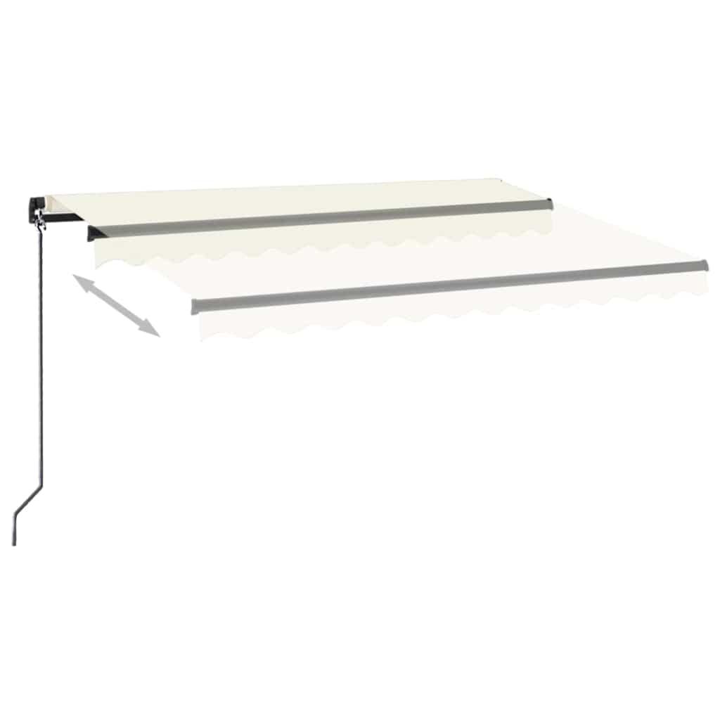 Toldo retráctil manual con LED amarillo y blanco 450x300 cm