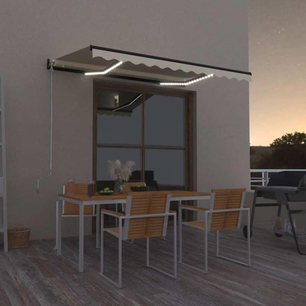 Toldo manual retráctil con LED