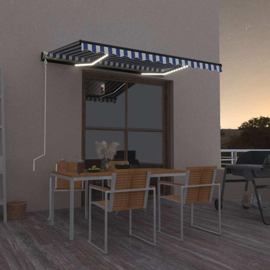 Toldo retráctil Gris claro y blanco. 400 x 350 cm Poliéster