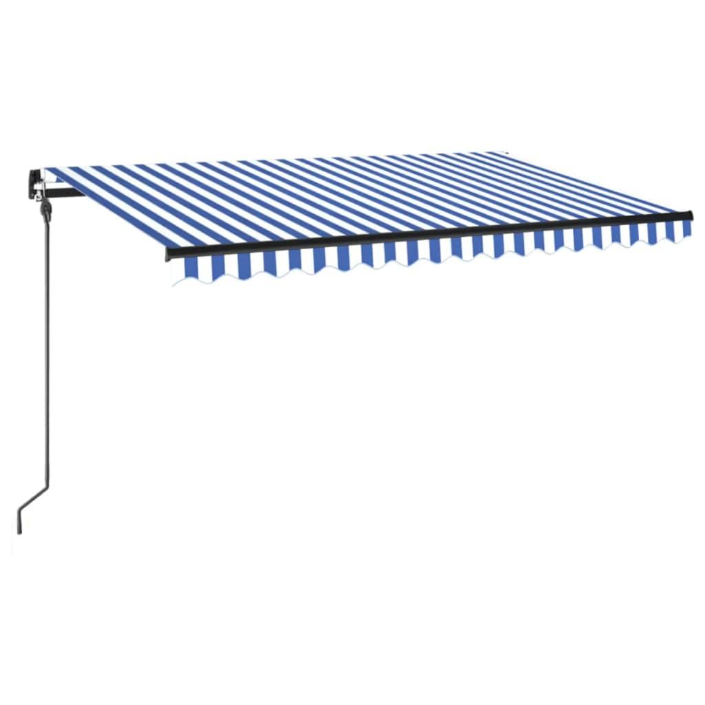Toldo retráctil manual con LED amarillo y blanco 450x300 cm