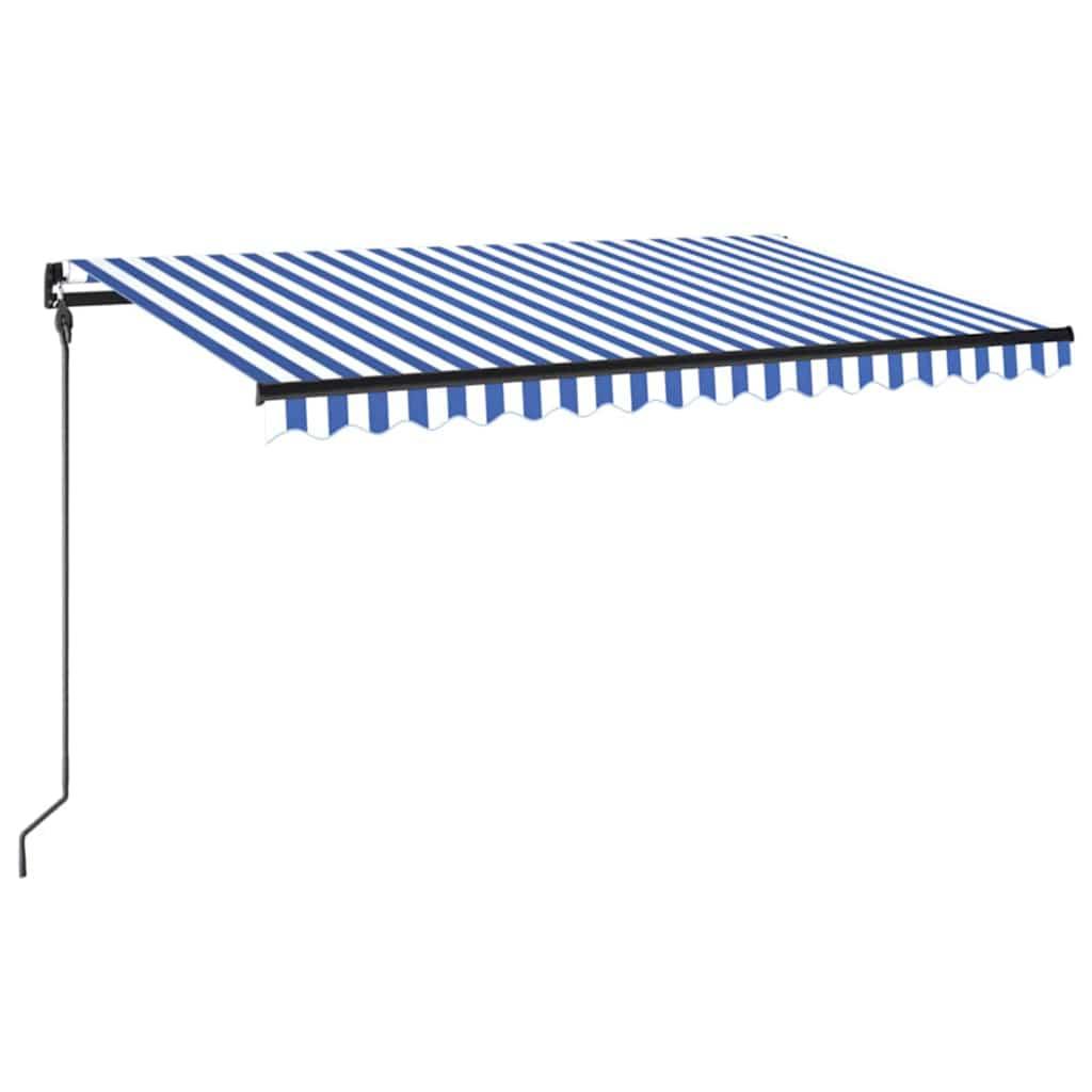 Toldo manual retráctil con LED amarillo y blanco 450x350 cm