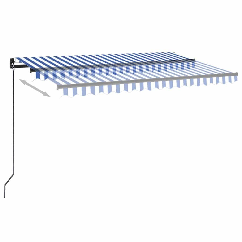 Toldo manual retráctil con LED amarillo y blanco 450x350 cm