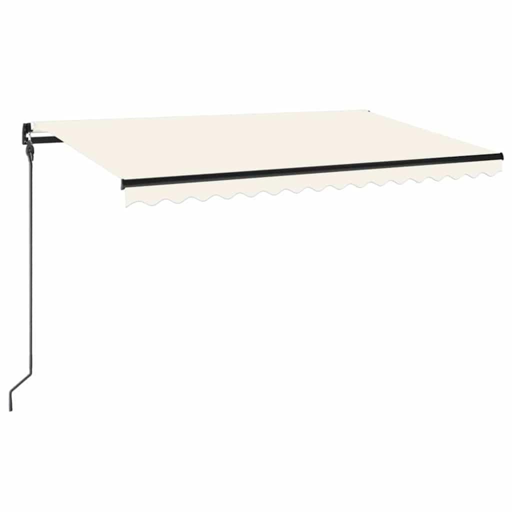 Toldo retráctil manual con LED amarillo y blanco 450x300 cm