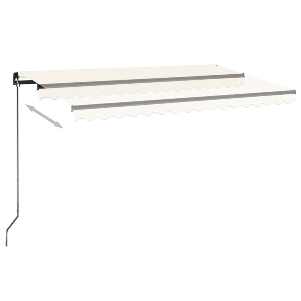 Toldo retráctil manual con LED amarillo y blanco 450x300 cm