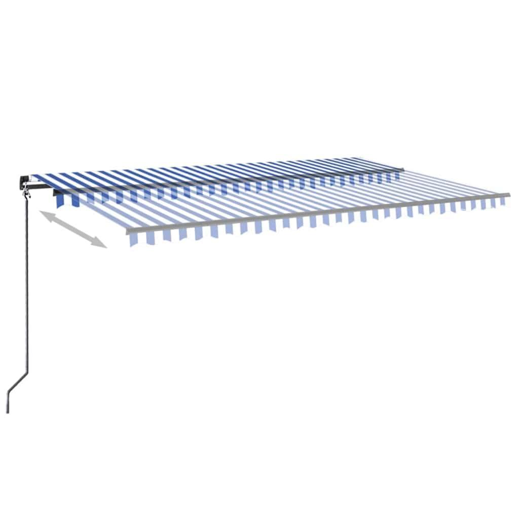 Toldo manual retráctil con LED amarillo y blanco 350x250 cm