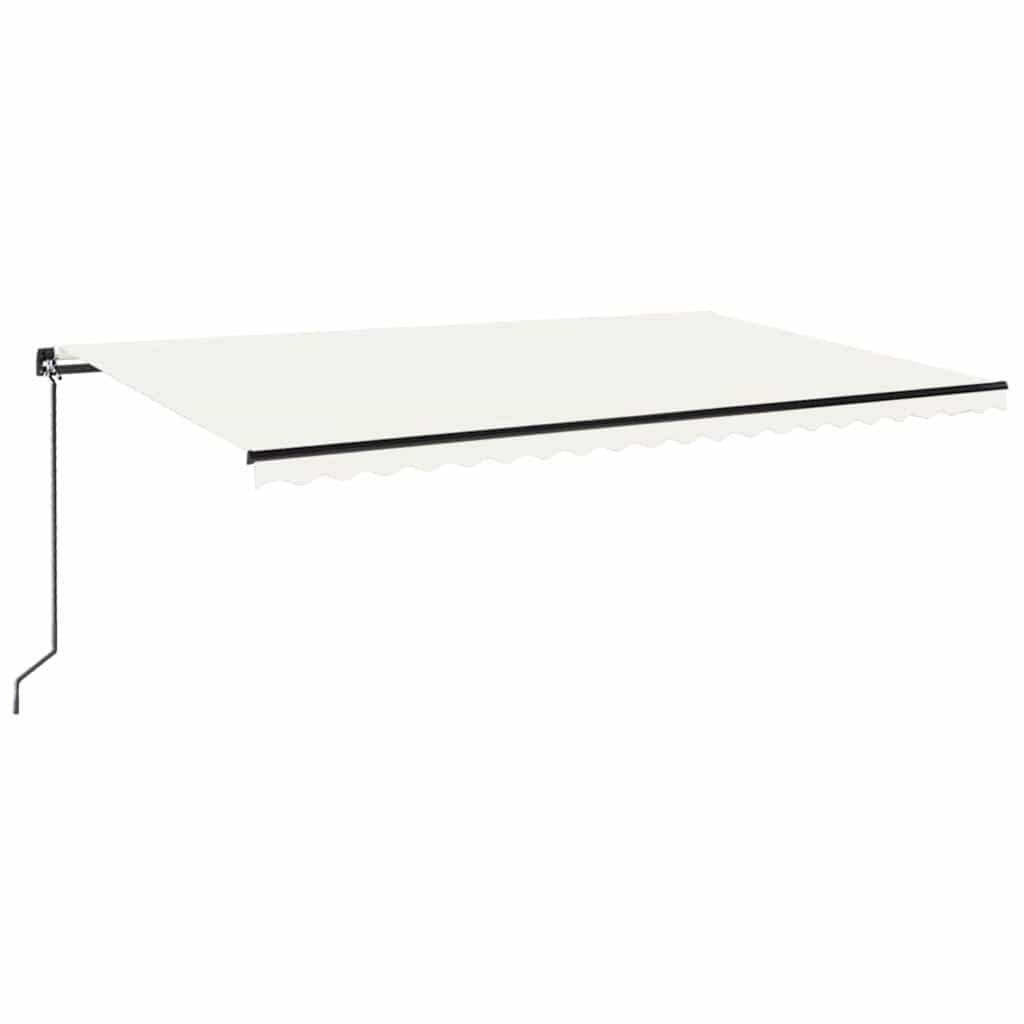 Toldo retráctil manual con luz LED amarillo y blanco 500x300 cm