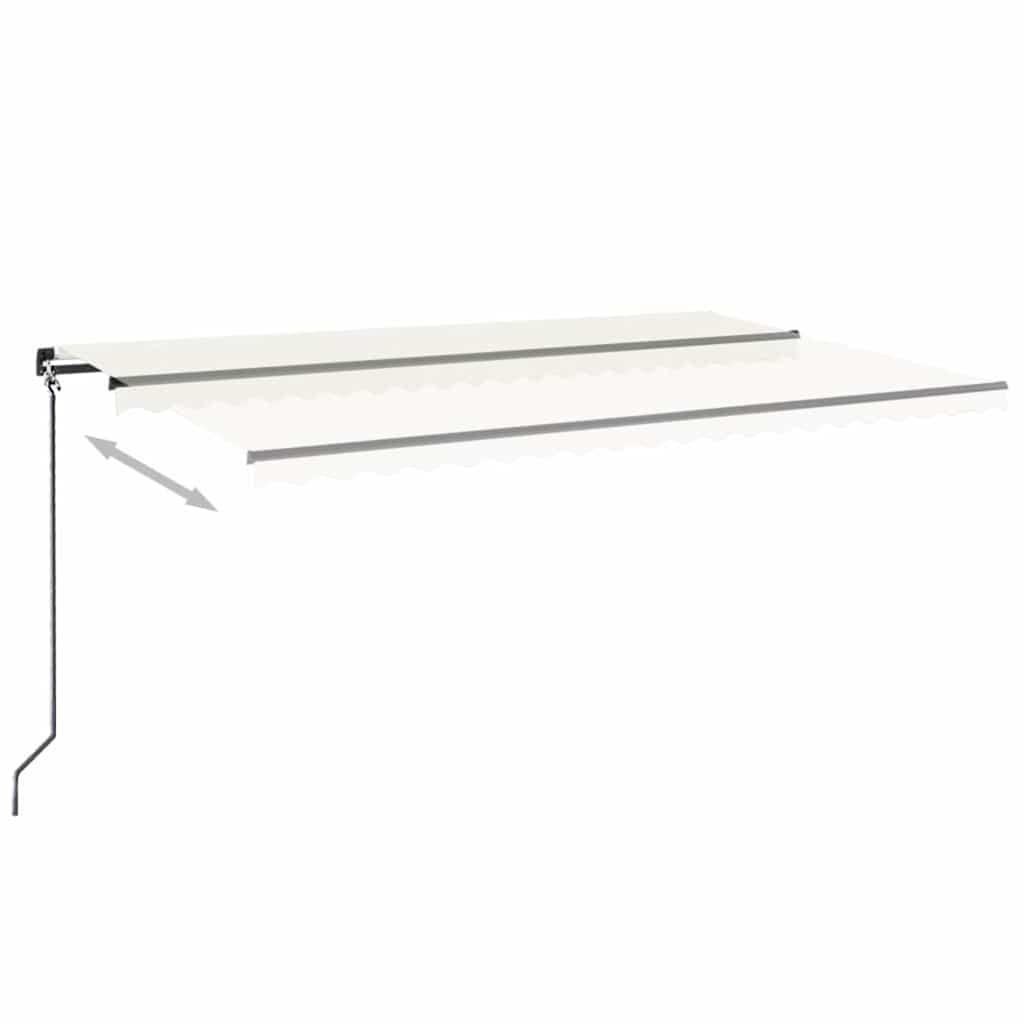Toldo retráctil manual con luz LED amarillo y blanco 500x300 cm